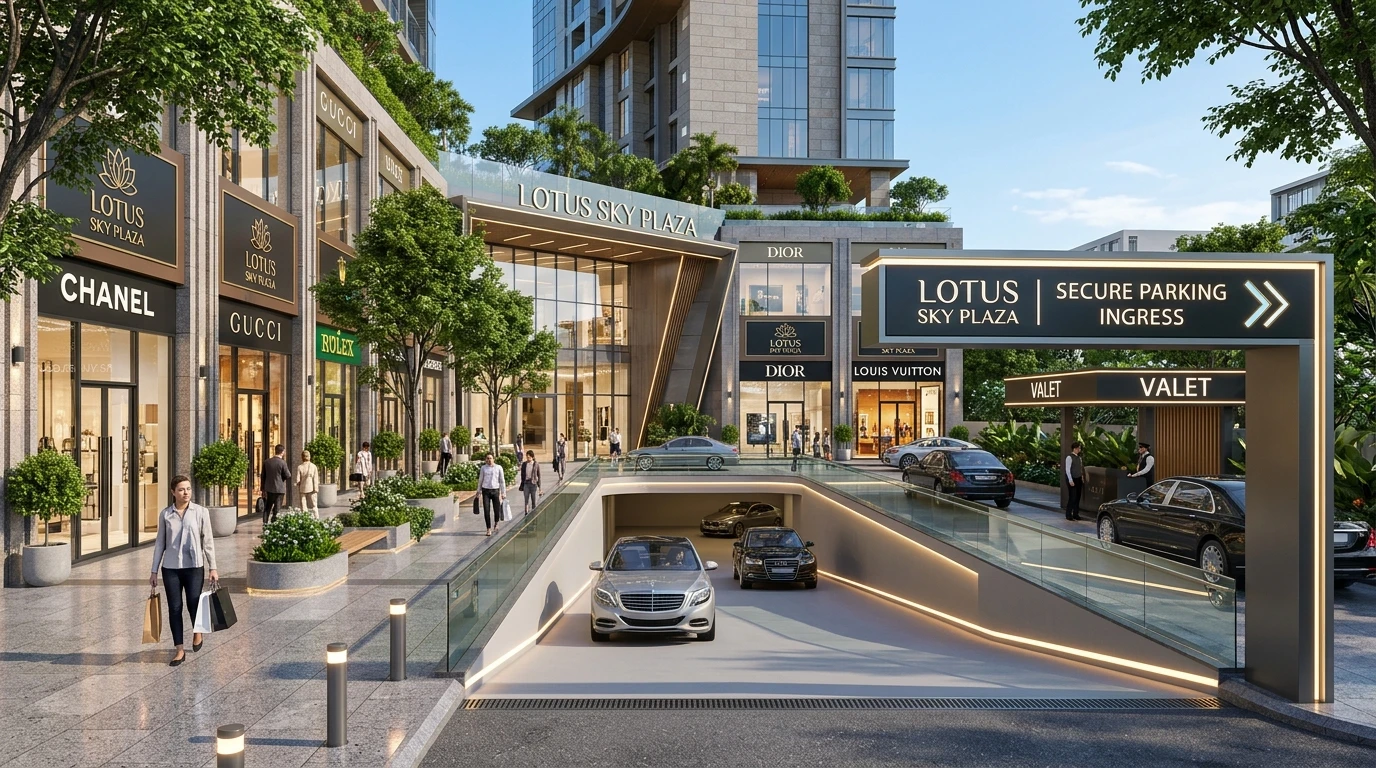 lotus sky plaza retail arcade high street shopping and parking